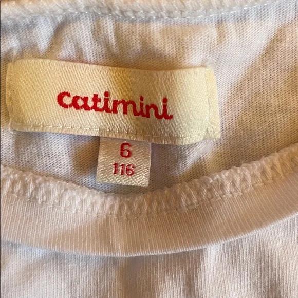 Catimini White Tee with Red and Blue Design - Picture 3 of 4